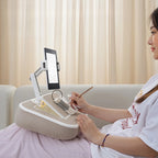 Oatsbasf Kissenständer mit Stauraum 360° °   Drehbarer Clip-Ständer für 4,7–13 Zoll große Telefon-Tablets, Kindle 15 Zoll Laptop-Kissen, Schoßschreibtisch