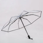 1pc automatische transparente Falt schirm leicht zu tragen wind dichten Regenschirm Frauen Mode langlebig Outdoor Anti Wind Regenschutz