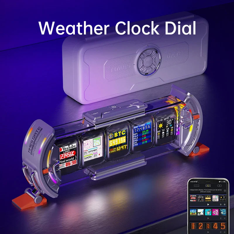 Divoom Times Gate-Cyberpunk-Gaming-Setup-Digitaluhr mit intelligenter App-Steuerung