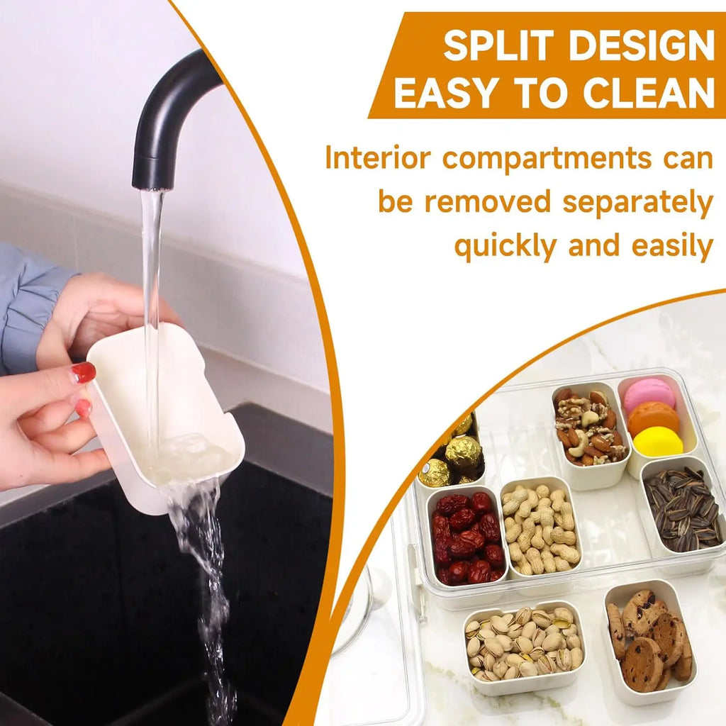 8 Gitter tragbare Snackplatten Organizer geteilt Serviert ablett mit Deckel und Griff mit wieder verwendbaren Snack box Wohnkultur Drops hipping