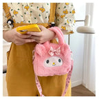 Hello Kitty Sanrio Plüschtasche Kuromi Melody Cartoon Anime Tragbare Handtasche Umhängetasche Kosmetik Kawaii Aufbewahrungstasche Damen Mädchen Geschenk