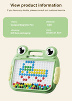 Montessori Kinder, Magnetisches Zeichenbrett, Spielzeug mit Magnetperlen und Stift, Niedliche Frösche, Großes Doodle-Brett für Kinder, Lernspielzeug