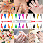 Flysea 3D Nail Art Pens – Doppelkopf, Acryl, schnelltrocknend, 12 oder 24 Farben