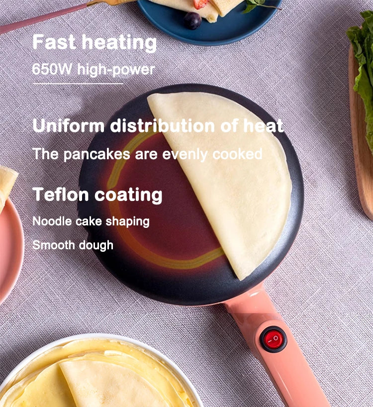 220 V Elektrische Crepe Maker Frühling Rollen Pfannkuchen Maschine Antihaft-Grillplatte Backform Kuchen Pizza Maker Leichte Lebensmittel BBQ Braten Pan