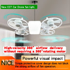 E27 LED-Deckenventilatorleuchte im Auto-Drohnenstil, moderne intelligente Fernbedienungsleuchte für Wohnzimmer, Schlafzimmer, Restaurant