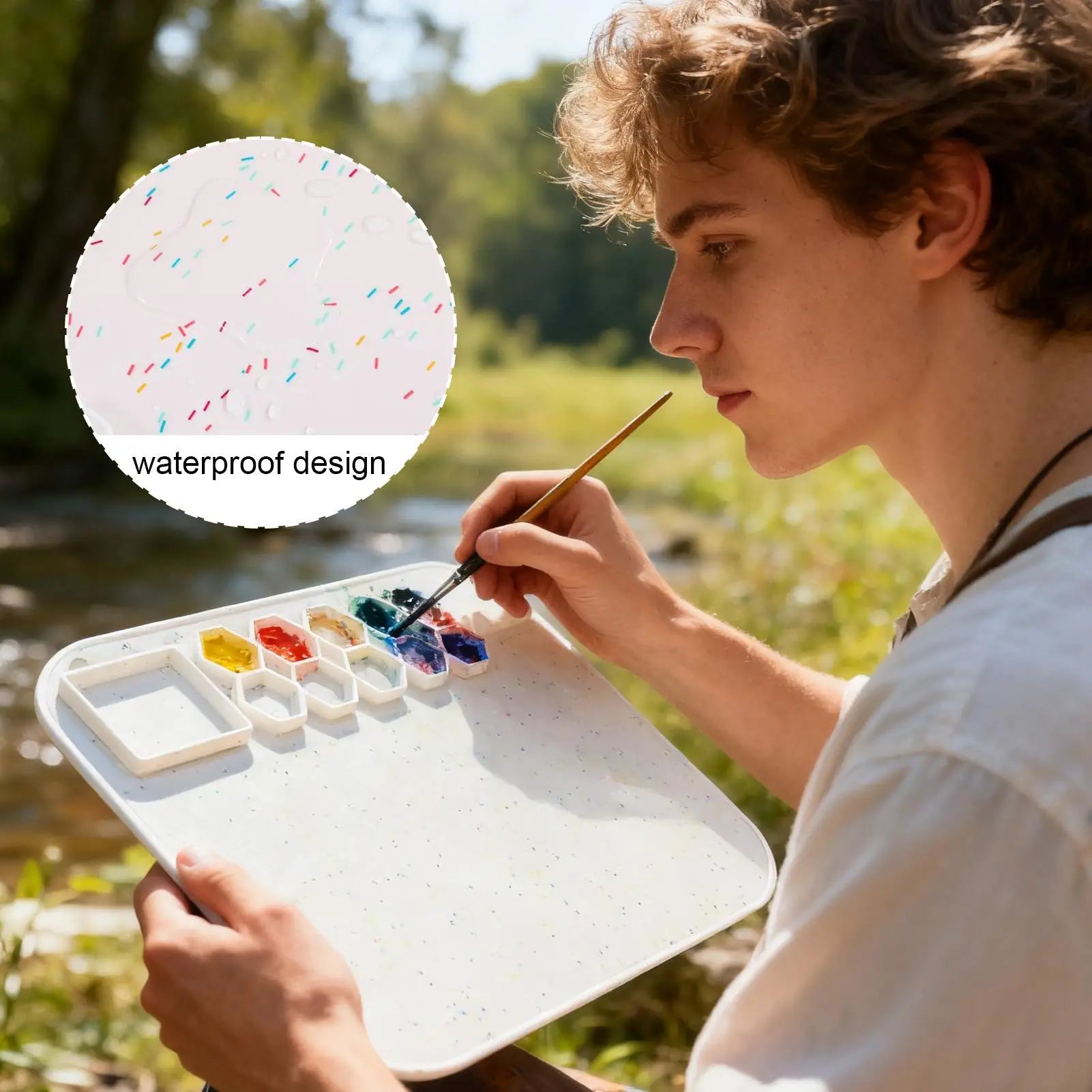 Silikon-Malmatte 40×50cm – Rutschfest, antihaftend, waschbar, für Kinder & Künstler, Weiß oder Mintgrün