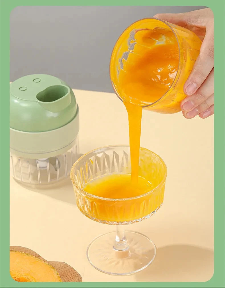 4In1 Elektrische Gemüse Cutter Set Handheld Drahtlose Elektrische Knoblauch Stampfer Lebensmittel Chopper Fleischwolf Maschine Lebensmittel Peel Scheibe