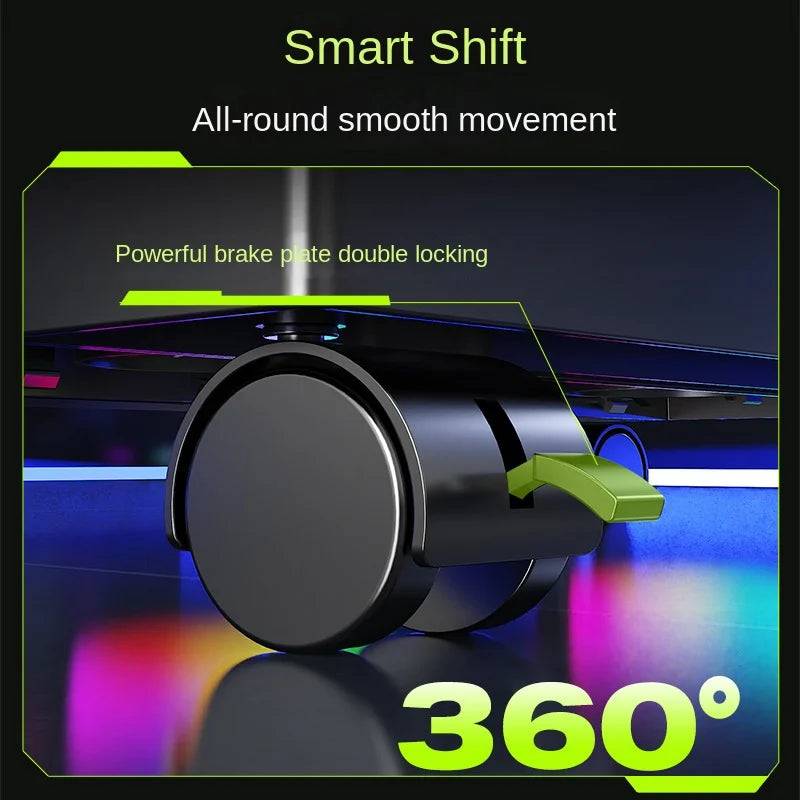 Mobiler PC-Turmständer, verstellbarer Computer-CPU-Halter, Teleskop-Desktop-Ständer, CPU-Wagen mit RGB-Lüfter, Wärmeableitung