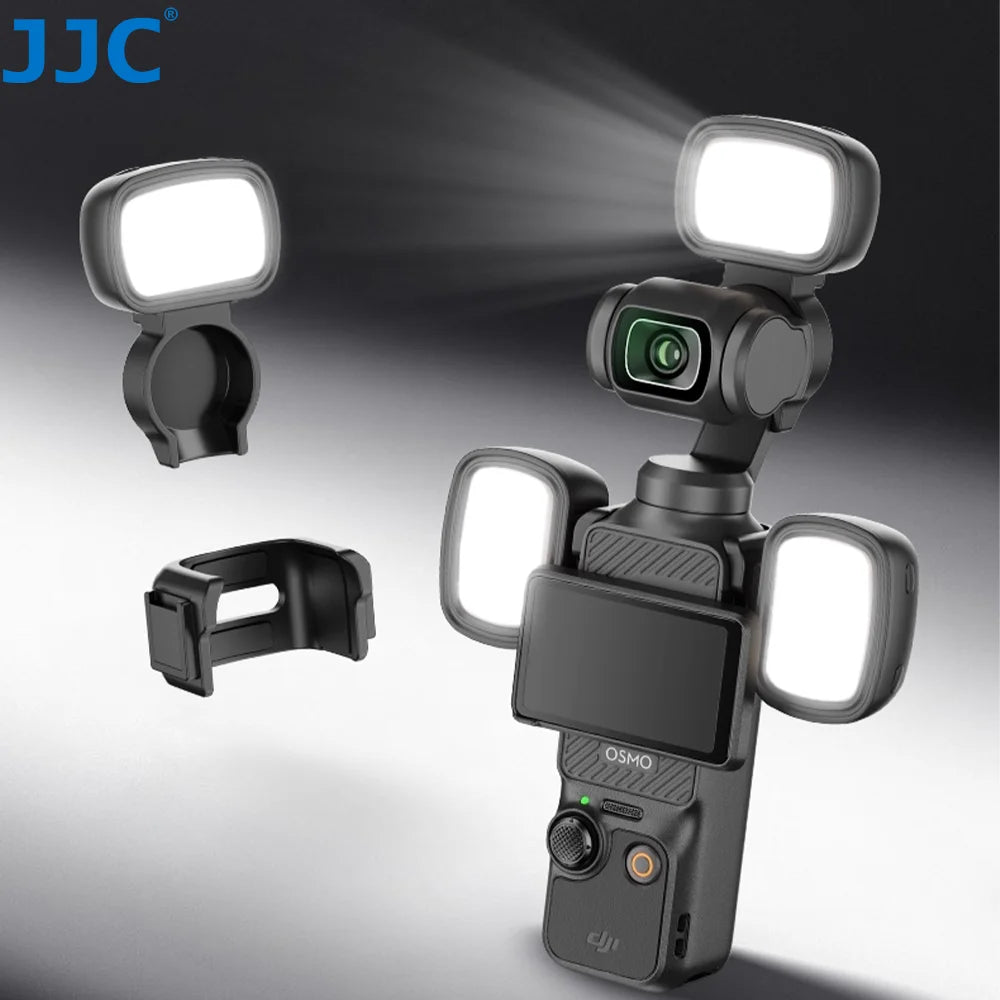 JJC Verbesserte magnetische Mini-LED-Leuchte für DJI Osmo Pocket 3, wiederaufladbares Selfie-Fülllicht, 3 Farbmodi, Pocket 3 Vlog-Zubehör