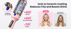 Thermobürste Blowout Boost, 1,5 Zoll beheizte Rundbürste für Blowout-Look, Dual-Voltage-Negativ-Ionen-Technologie 6-Temperaturmodus