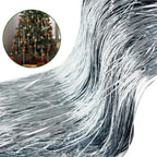 Wiederverwendbarer Weihnachtsbaum aus Metalldraht, Festivals, Dekor, silberfarben, Weihnachtsbaum, Lametta, Eiszapfen, schillernde Goldfarbe