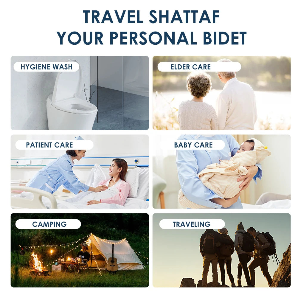 2,5 l tragbares elektrisches Bidet, wiederaufladbar, Shataf-Handbidet, Po-Sprühgerät für die persönliche Hygiene, Reinigung, Reisen, Camping, Bidet