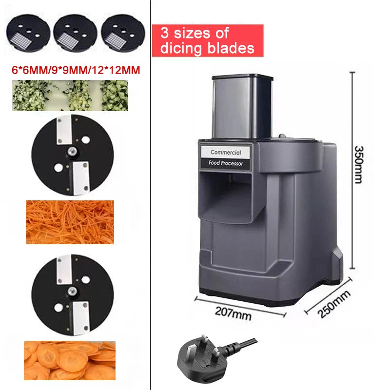 Elektrischer Gemüseschneider 3-in-1 – Multifunktionale Schneidmaschine für Küche & Gastronomie