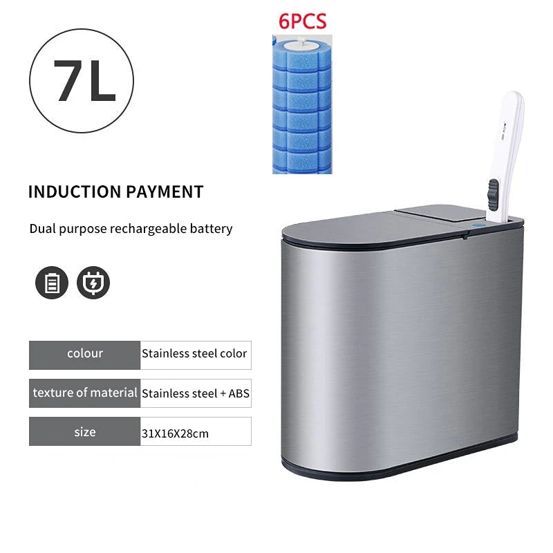 Neue Xiaomi Edelstahl Smart Mülleimer Wc Pinsel Anzug Wasserdichte Mülleimer mit Abdeckung Badezimmer Schmale Smart Sensor Eimer