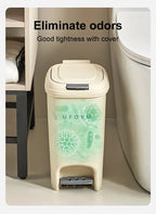 Neue Mülleimer mit großem Fassungsvermögen für Haushaltsküchen, handbetriebene oder fußbetriebene Deckel für Wohnzimmer und Badezimmer