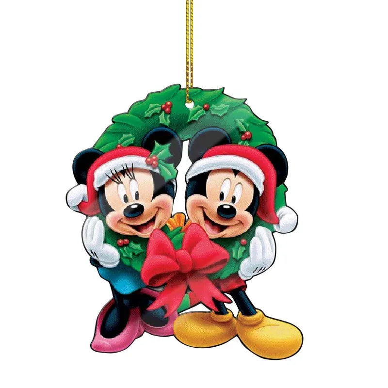 19 teile/satz Mickey Minnie Weihnachten Baum Hängen Ornament Nette Mickey Maus Auto Rucksack Dekoration DIY Party Wohnkultur Kind Geschenk