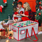 Weihnachts-Aufbewahrungsbox mit Reißverschlüssen, Organizer für Weihnachtsdekorationen, Aufbewahrungsbox für Weihnachtsdekoration, hält 128, Weihnachtsornamente