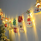 LED Lichterketten Girlande Rehkitz Handschuhe Glocke Girlande batterie betriebenes Licht Wohnzimmer Schlafzimmer Garten Dekor Eisen dekorative Lampe