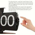Batteriebetriebene mechanische Schmelzuhr, klappbare Schreibtischuhr, digitale Retro-Uhr mit automatischem rotierendem Rohr, zur Dekoration