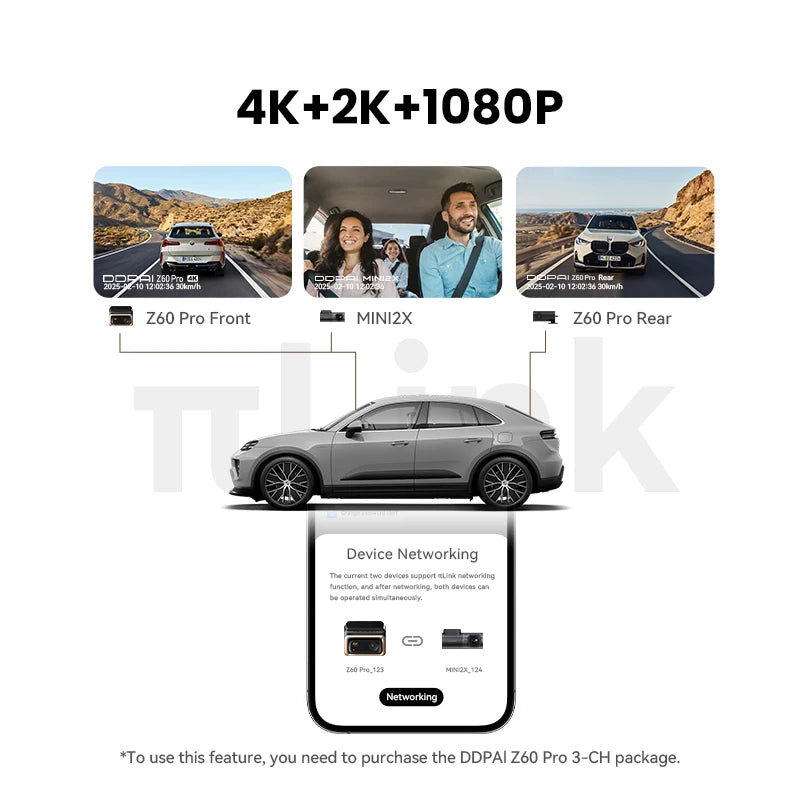 2025 neue DDPAI 4K Dash Cam Z60 Pro Unterstützung Vorne und Hinten Innen Auto Kamera SONY STARVIS2 678 Sensor 5GHz Wi-Fi ADAS 4G Auto DVR