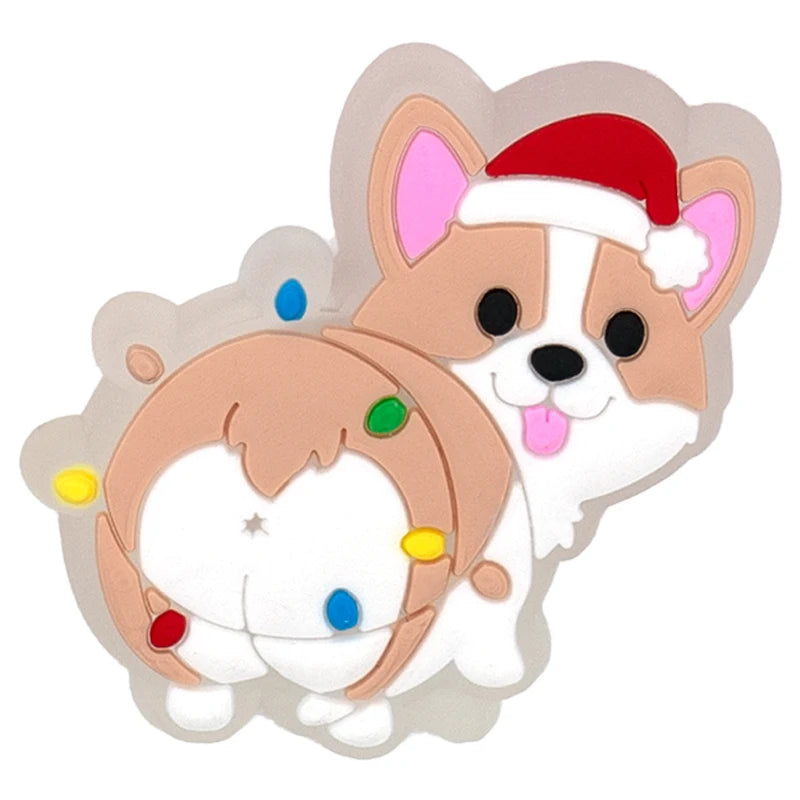 1–5 Stück neue Weihnachts-LED-Schuhanhänger, niedlicher Weihnachtsmann, Katze und Hund, Pin-Zubehör für Sandalen, Schuh-Clogs, Schnalle, Weihnachtsgeschenke