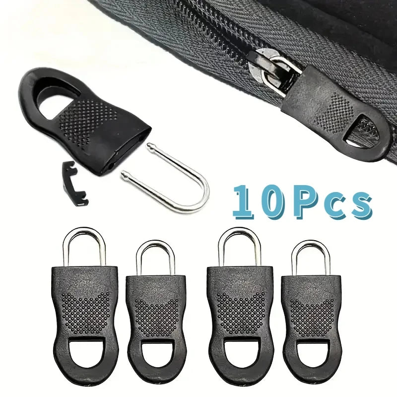 Reißverschluss-Zipper Ersatz 10er Set – Universal-Schieber für Kleidung, Taschen & Koffer | Größe S & L