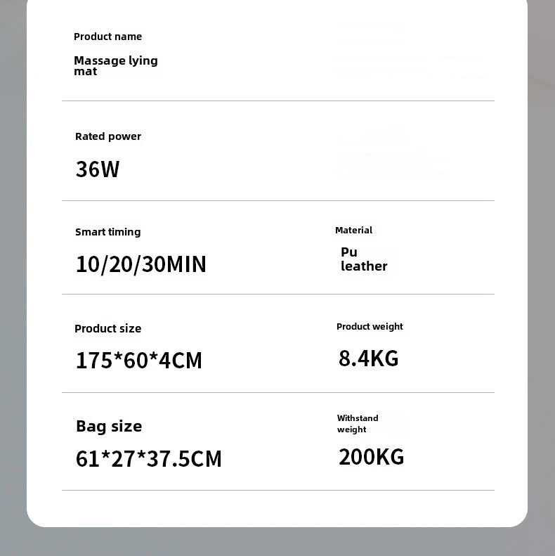 Ganzkörper-Massagematte mit Airbags, Dehnungsheizung, 3D-Entspannung der Lendenwirbelsäule, Rückenmassagegerät, PU-Leder, tragbar und tragbar