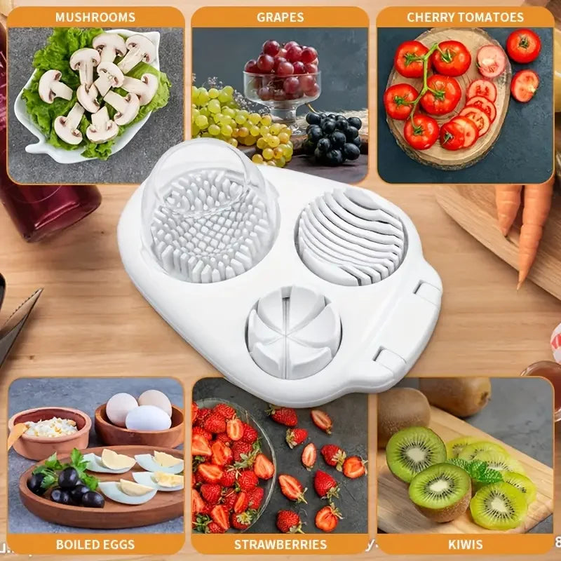 1-teiliger Eier schneider für hart gekochte Eier, 3-Scheiben-Modi, handlicher Hochleistungs-Eierschneider-Küchen würfel für Obst küchen zubehör