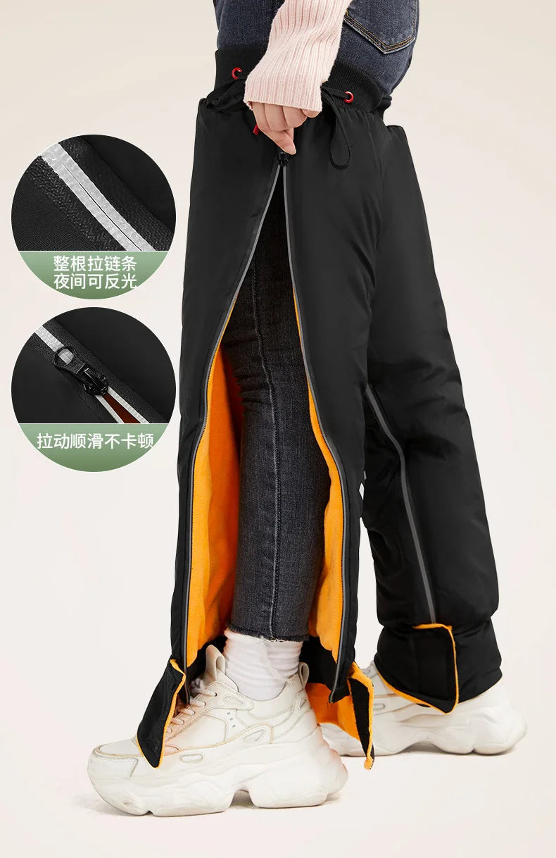 72CM Winter Motorrad Knie Wärmer Fleece Verdicken Pad Warme Wasserdichte Knie Ärmeln