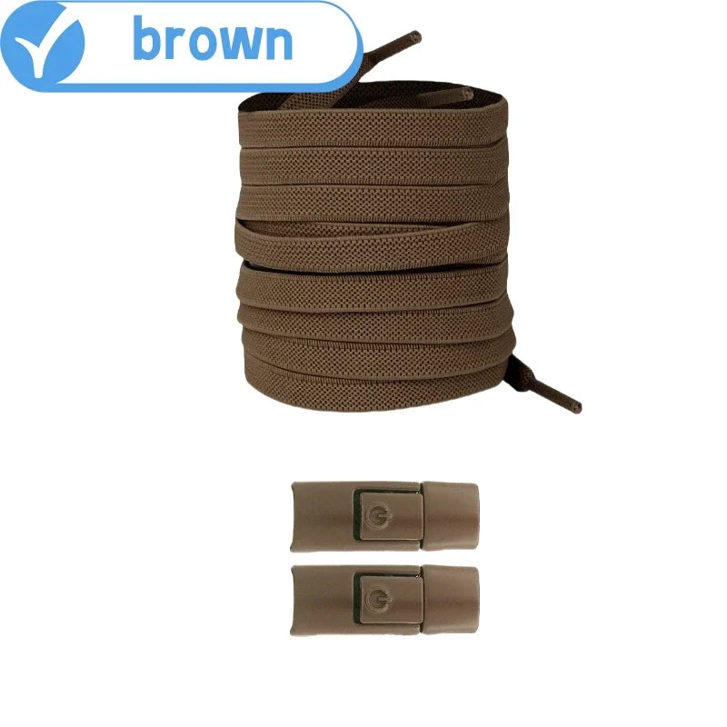 Neu ohne Krawatten, elastische Schnürsenkel, keine Krawatte, Schnürsenkel, Press-Lock-Schnürsenkel, Sneaker, Kinder und Erwachsene, 8 mm, verbreiterte flache Schnürsenkel für Schuhe