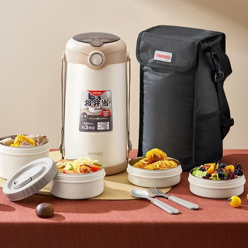 TAFUCO Lunchbox, tragbarer Aufbewahrungsbehälter für Lebensmittelwärmer, Wärmeerhaltung, Bento-Lunchbox, Lunchbox aus Edelstahl 316, für Kinder