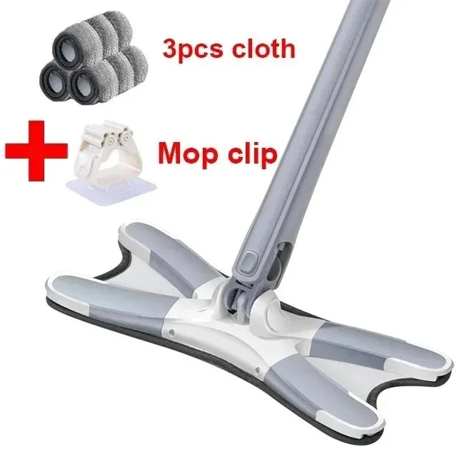 Bodenwischer X-förmiger Mikrofaser-Mopp Bodenreinigungsmopp 360° °   Rotierender, freihändiger Wasch- und Holz-Quetschmopp für die Reinigung in der Küche zu Hause