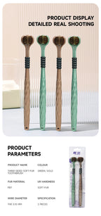 3D-Handzahnbürste Dreiseitige U-förmige weiche Zahnbürste für die umfassende Mundreinigung für Erwachsene (Farbe zufällig)