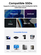 ORICO M.2 NVMe SATA SSD-Gehäuse, werkzeugloses USB, extern, 10 Gbit/s, M.2 NVMe-zu-USB-Adapter, unterstützt UASP für PCIe NVMe und SATA SSD