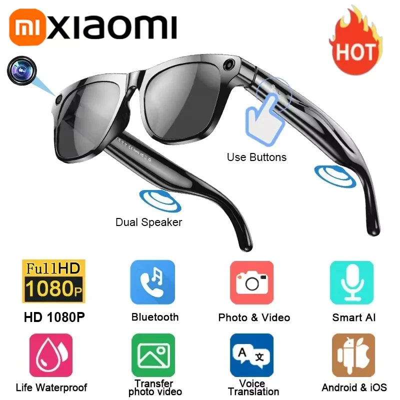 Xiaomi 8K AI Smart Gläser Mit 100MP Kamera Chat GPT Touch Sport Sonnenbrille Bluetooth Anruf Video Musik Player für Männer Frauen