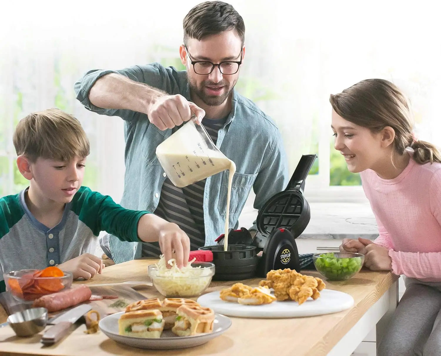 03512 Stuffler gefülltes Waffeleisen, belgisisch, groß, schwarz