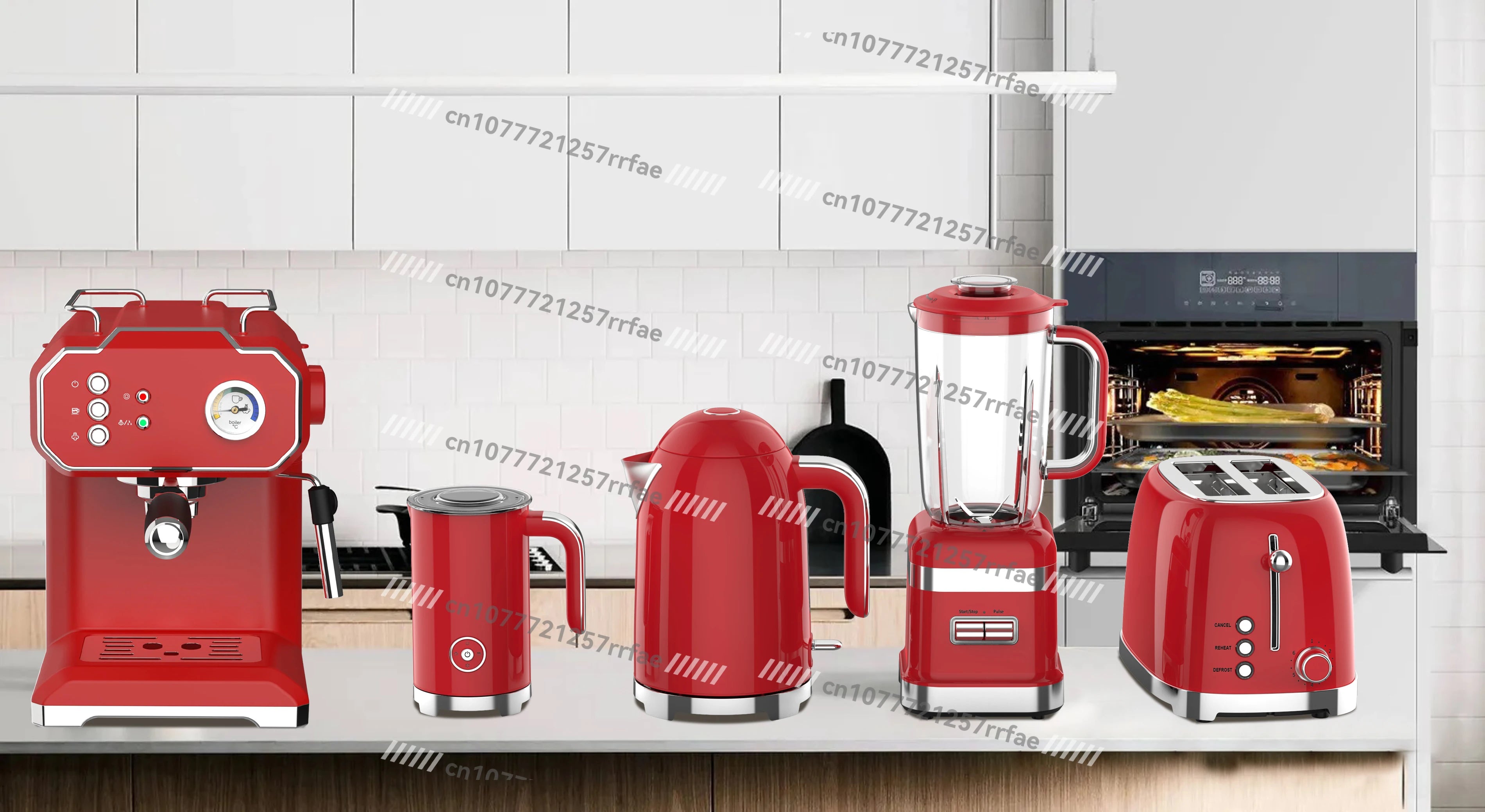 Kaffeemaschine Haushaltsgeräte Set Retro Toaster Edelstahl Elektrische Kaffeemaschine und Toaster Set