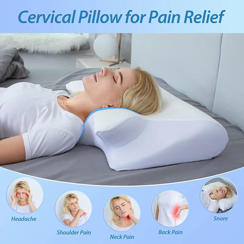 Memory-Schaum Nackenkissen 2-in-1 – Orthopädisch, ergonomisch, Anti-Schnarchen, 4 Farben