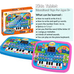 Bildungstablett-Spielzeug für Kinder, Alphabetisierung ab 3 Jahren, Mathematik, Musiklernen, Doppel als elektronische Tastatur, Geburtstags-Weihnachtsgeschenk