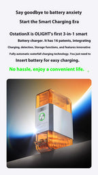 OLIGHT OstationX 3-in-1 Smart-Akkuladegerät AA/AAA Ni-MH wiederaufladbares Batterieladegerät Ladebox Nickel-Metallhydrid-Batterien Gehäuse