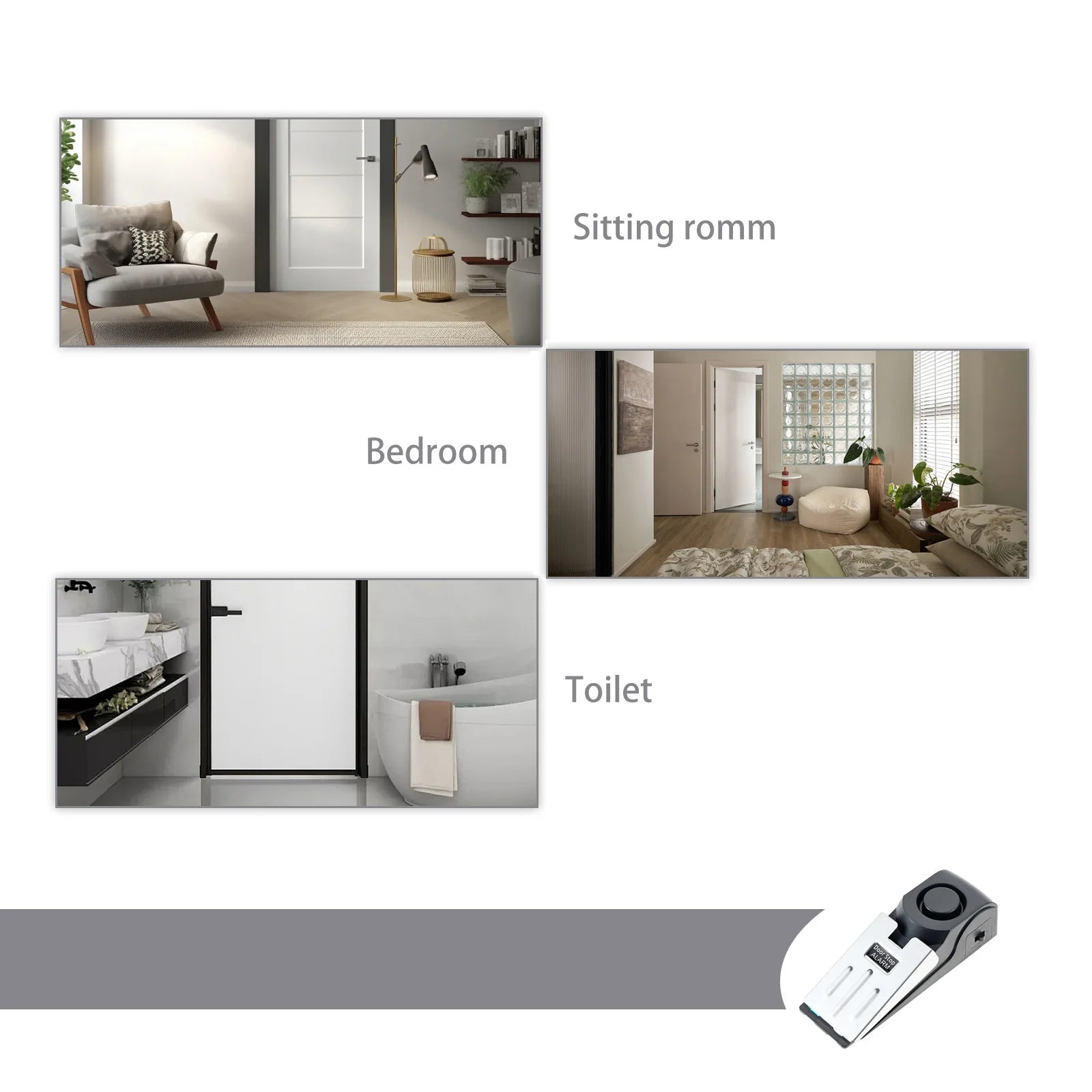 2 Stücke 120 DB Drahtloser Türstopper Alarm Anti-Diebstahl Tor Keil Türstopper Kinder Sicher Bodentor Puffer Tragbare Sicherheit Türstopper