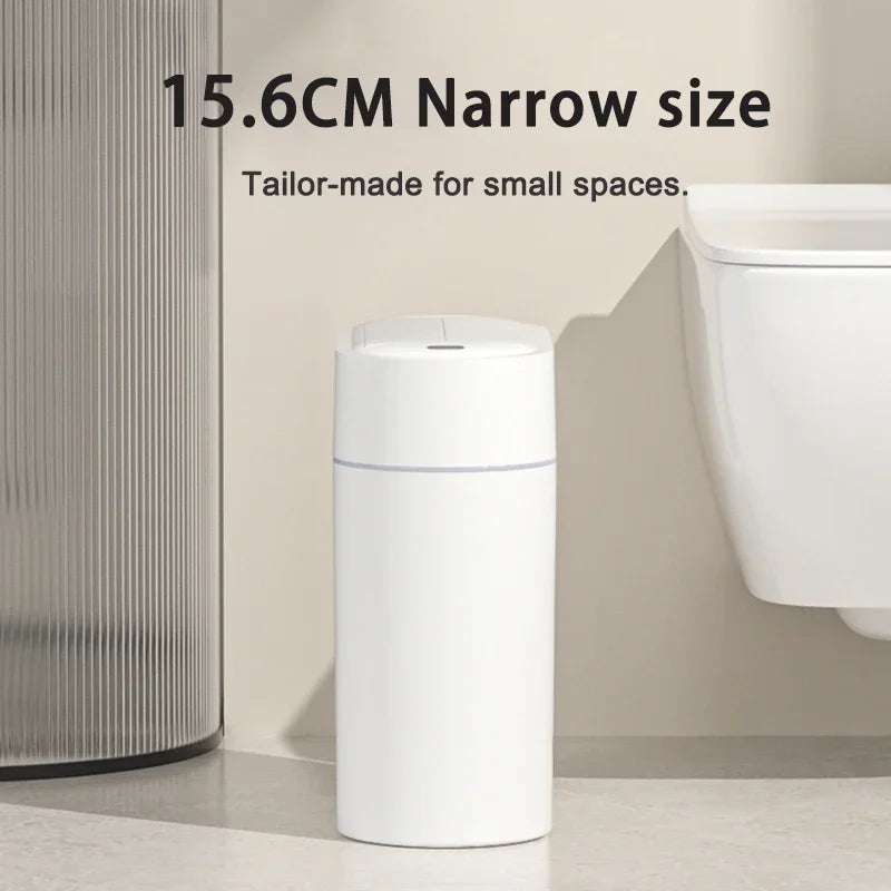 9L Sensor-Mülleimer mit Deckel, Zwei-Wege-Automatikverpackung, Adsorption, Mülleimer, Zuhause, Küche, Toilette, schmaler Schlitz, Wandmontage-Abfallbehälter