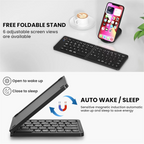 Mini faltbare kabellose Bluetooth-Tastatur (Synchronisierung bis zu 3 Geräte), tragbare Klapptastatur für Android Windows, Schwarz