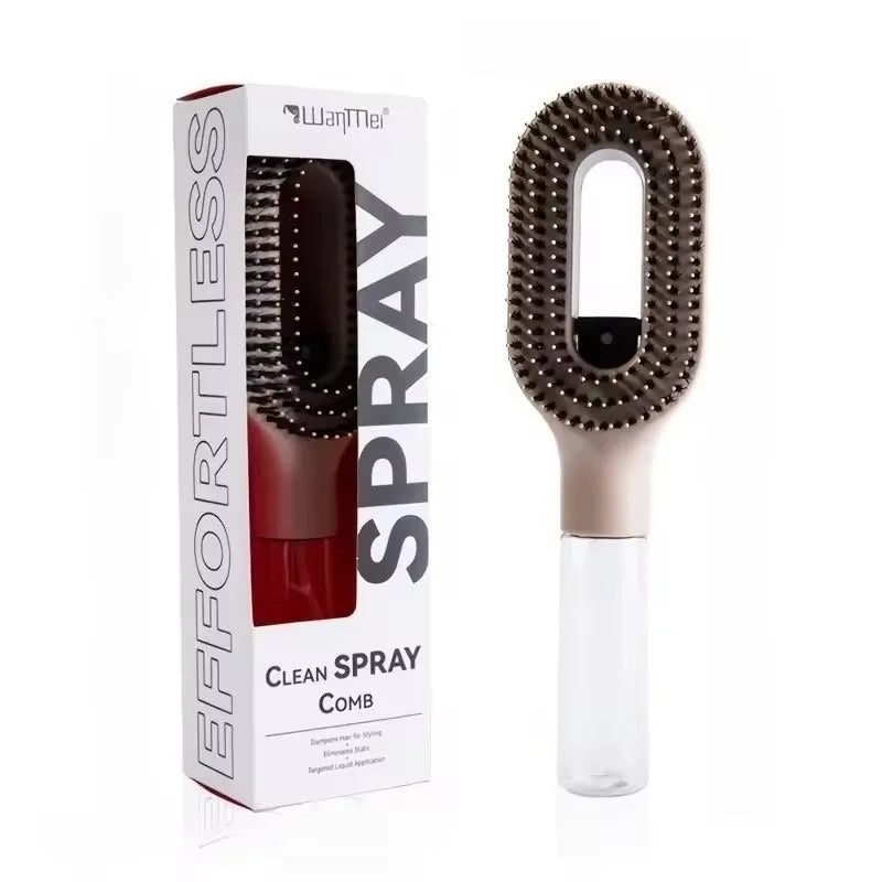 2-in-1 Haarkamm mit Sprühflasche – Kopfhautmassage & Styling | Nass & Trocken