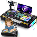 DJ Mischspielzeug für Kinder, multifunktionale Bluetooth-DJ-Tastaturen, Plattenspieler-Controller, Kinder-Musikinstrument, Lernspielzeug