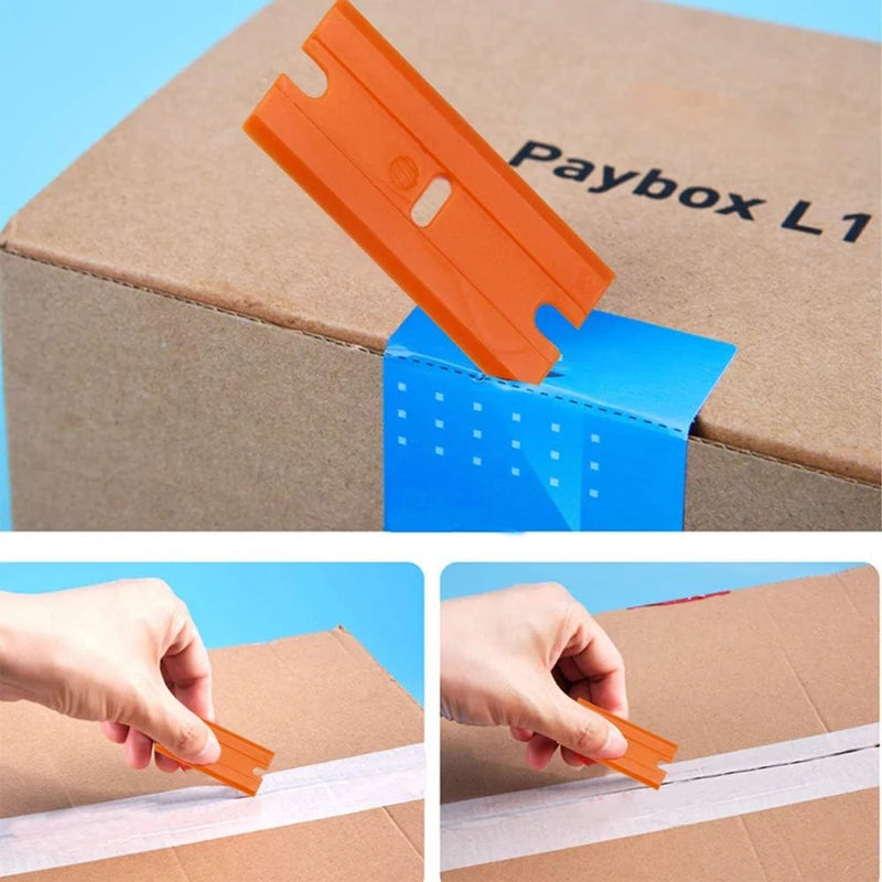 Auto-Aufkleber-Entferner-Schaber, 100 Stück, Kunststoffklingen zum Entfernen von Kleber, Schaben, Aufklebern, Etiketten und Abziehbilder aus Glas, Windschutzscheiben