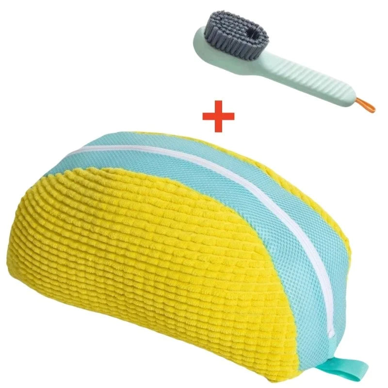 1/2/4-teiliger Schuhwaschbeutel mit flüssigem Schuhbürsten-Set