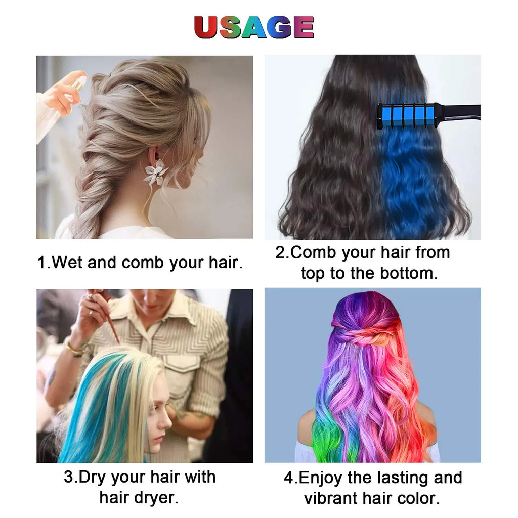 10PCS Kinder Multi Farbe Haar Farbstoff Kamm Set Mode Make-Up Spielzeug Kits Einweg Haar Färben Kamm Spielzeug Für Mädchen Farbe haar