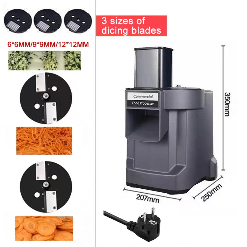 Elektrischer Gemüseschneider 3-in-1 – Multifunktionale Schneidmaschine für Küche & Gastronomie