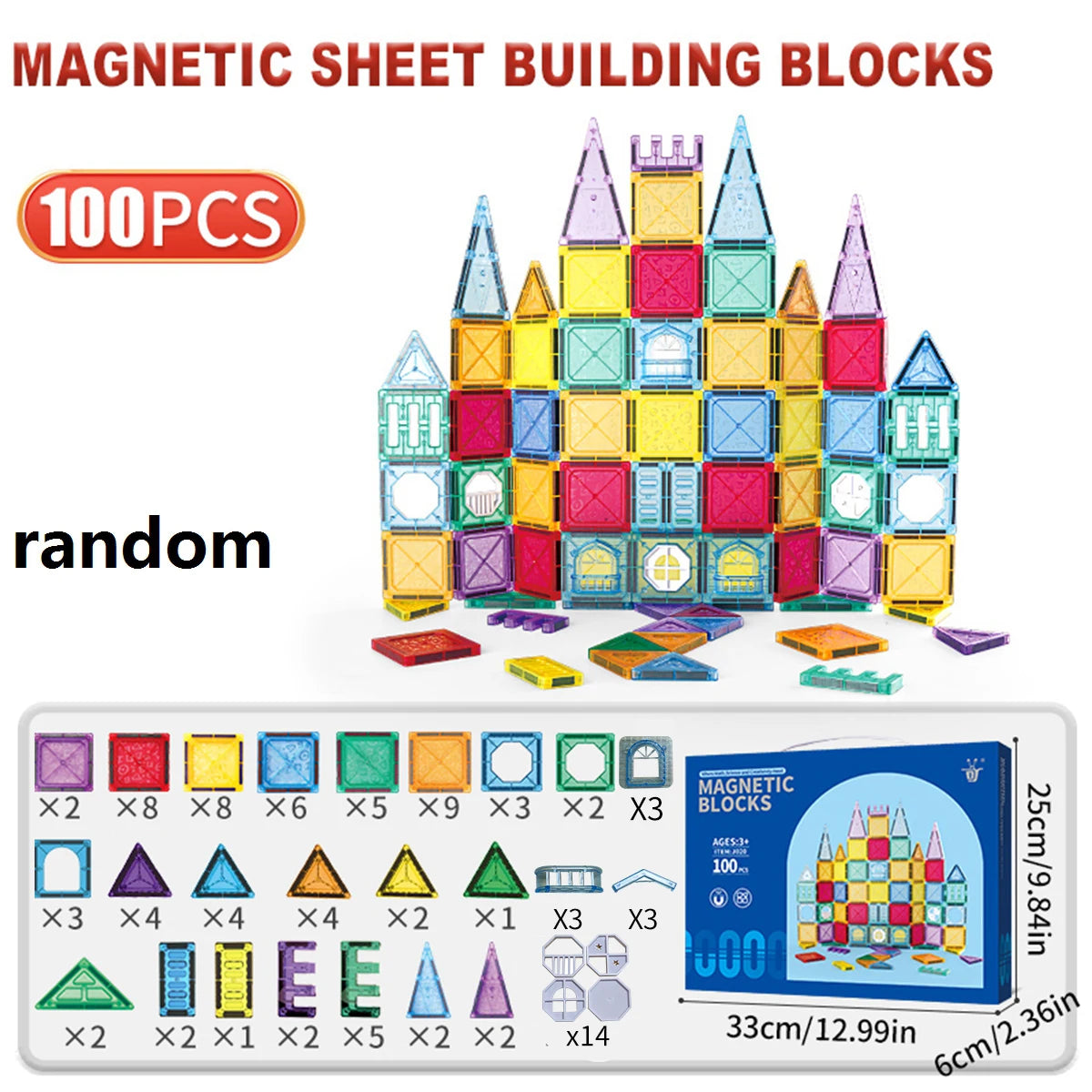 Magnetische Fliesen für Kinder im Alter von 3–5 Jahren, 4–8 Magnetspielzeug für 3 4 5 6 7 8+ Jahre alte Jungen, Mädchen, Kleinkinder, magnetische Bausteine, Vorschule